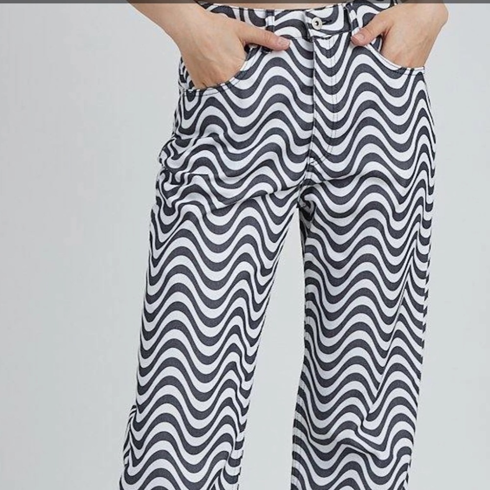 The Ragged Priest Wave Jeans, Black and White